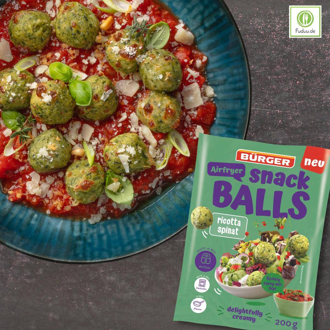 Bürger - Airfryer Snack Balls Ricotta-Spinat, 200 g Beutel