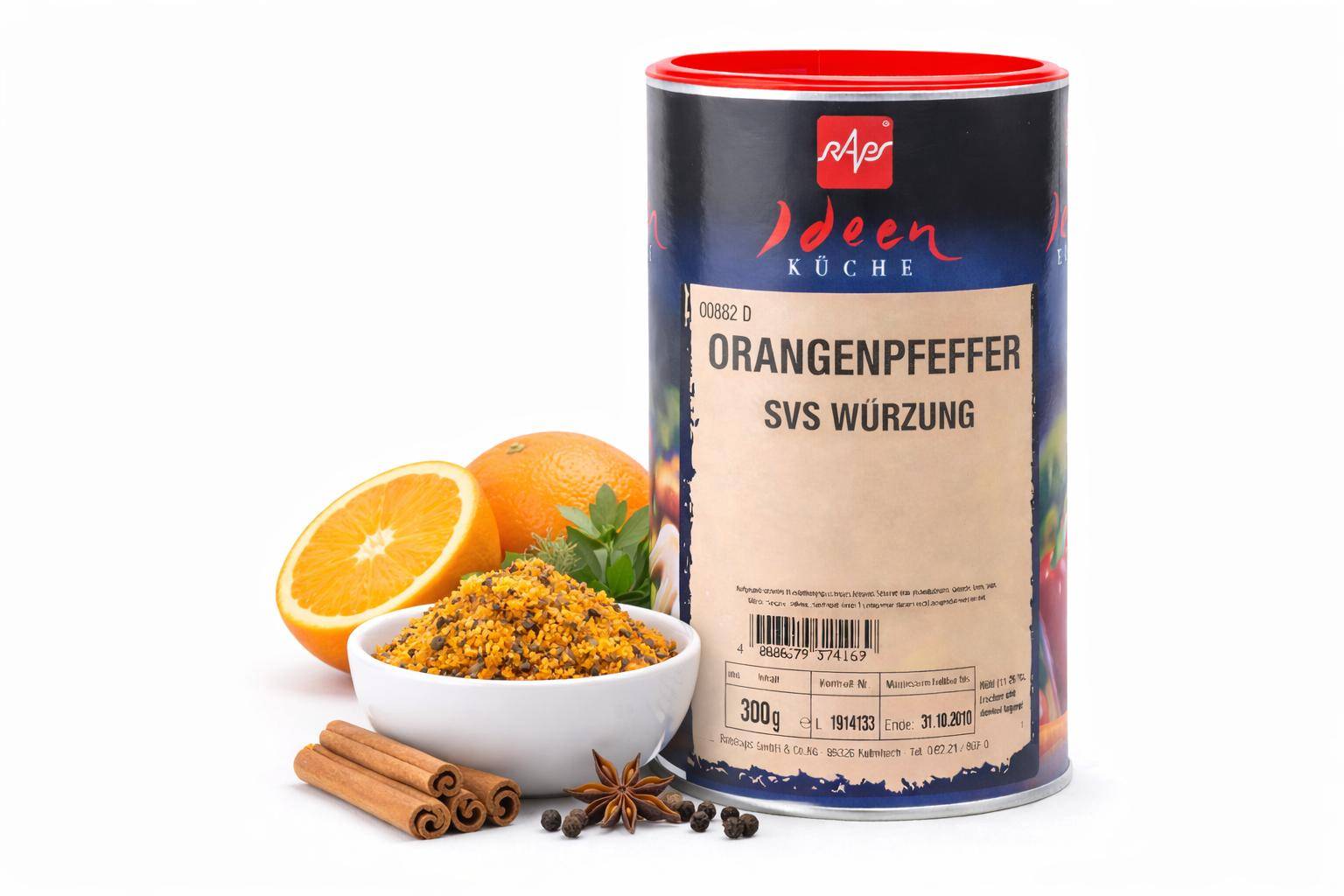 Raps - Orangenpfeffer SVS Würzung, 800 g Dose Raps - Orangenpfeffer SVS Würzung, 800 g Dose