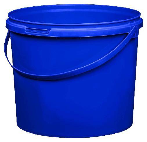 Kunststoff Eimer farbig, 5,5  ltr., mit Deckel, blau