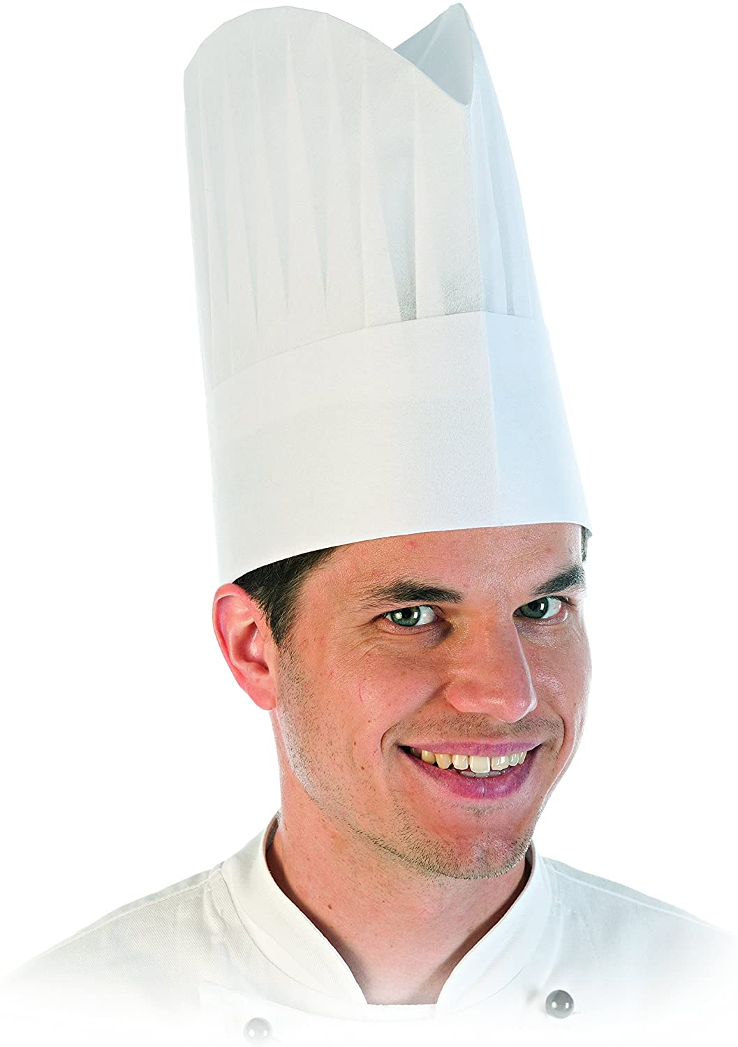Kochmützen Excellent, Spezial-Krepp-Papier, weiß - 10 Stück Kochmützen Excellent, Spezial-Krepp-Papier, weiß - 10 Stück