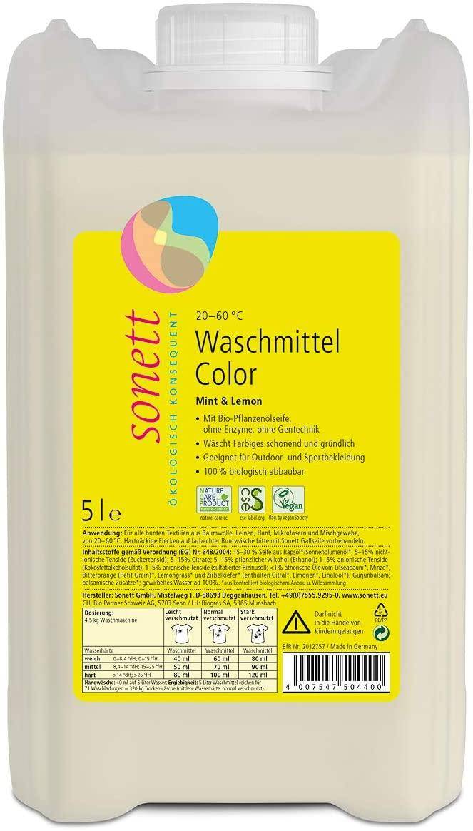 Sonett - Mint & Lemon Waschmittel 30-60 °C, 5 Liter Kanister