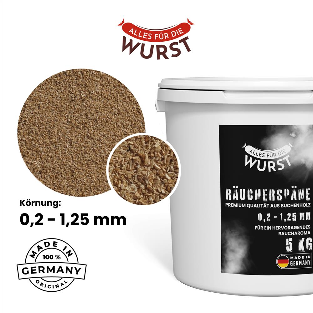 Alles für die Wurst - Räuchermehl Buche 5/10, fein, 5 kg Eimer