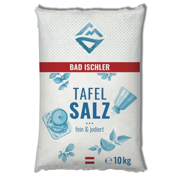Bad Ischler - Tafel Salz, fein & jodiert, 10 kg Sack