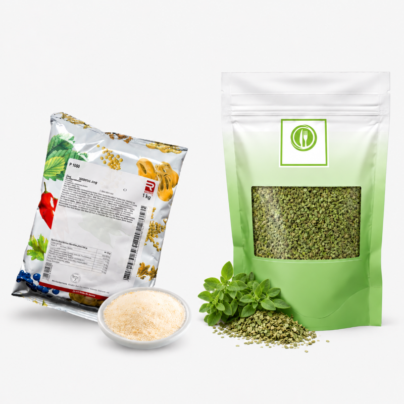 Gewürzprodukte mit Kräutern und Schale