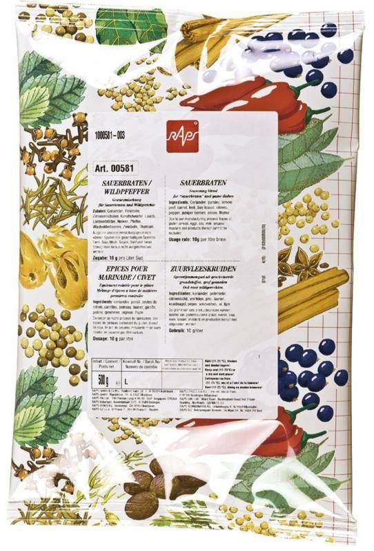 Raps - Sauerbraten / Wildpfeffer Würzung, 500 g Beutel Raps - Sauerbraten / Wildpfeffer Würzung, 500 g Beutel