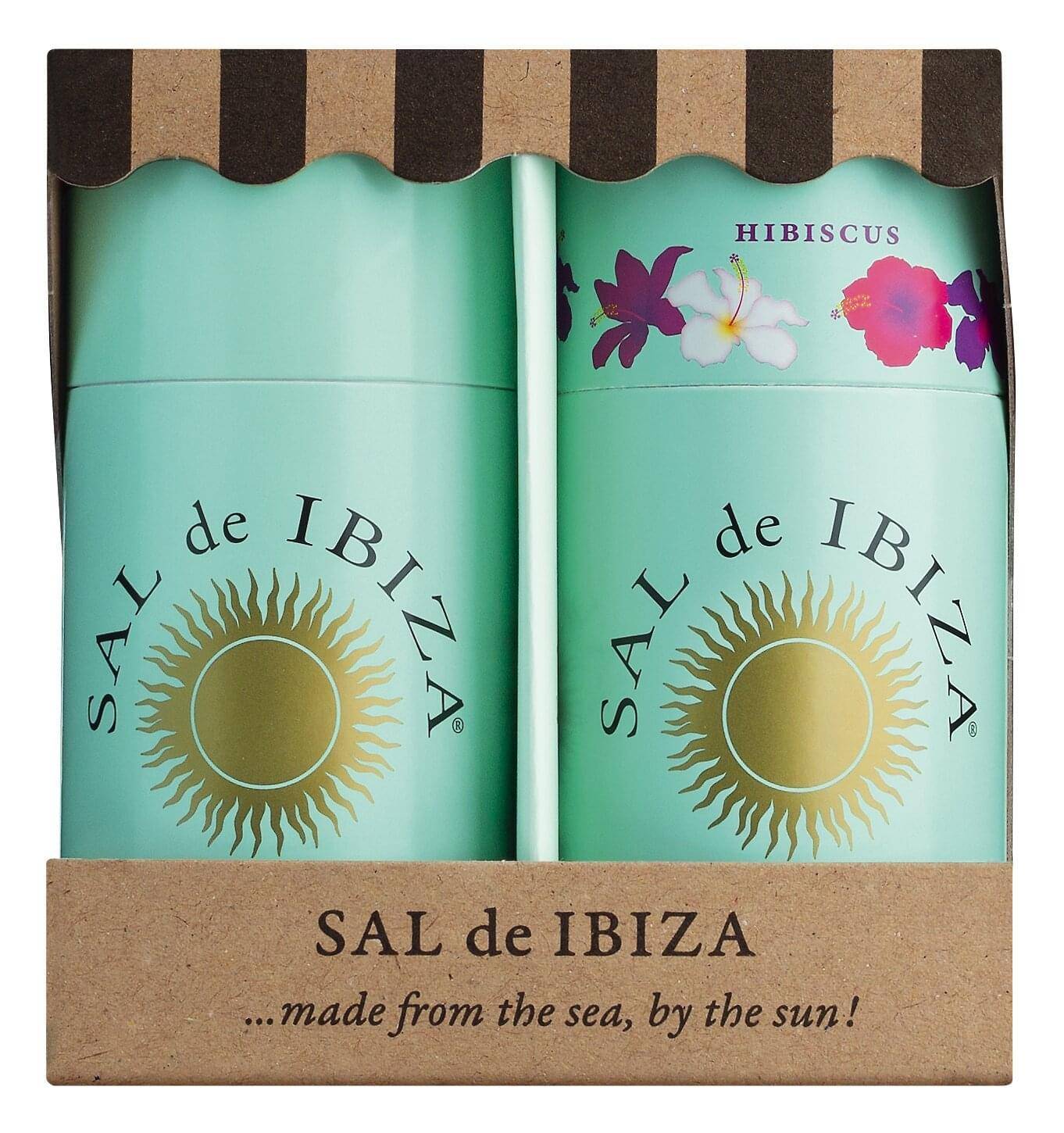 Sal de Ibiza - Granito Strandkorb-Duo Meersalz Pur & Meersalz mit Hibiskus