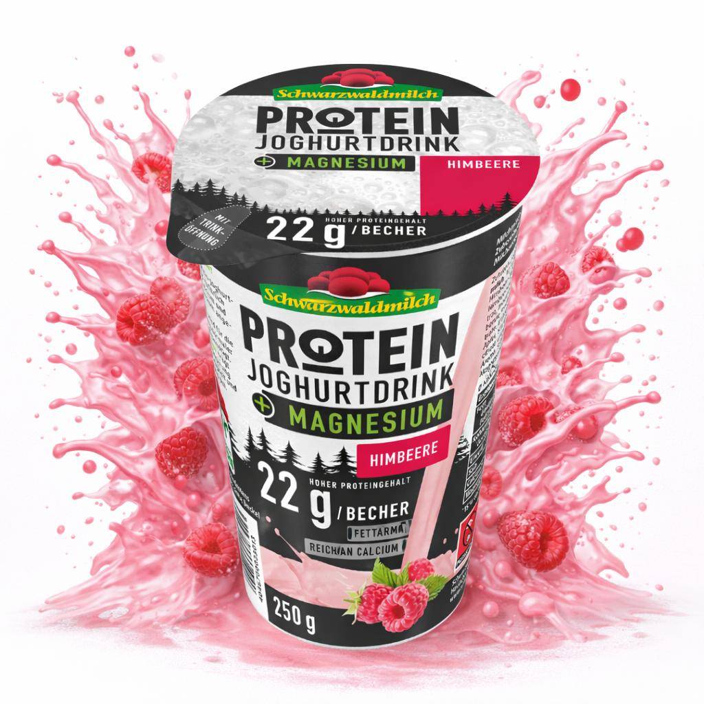 Schwarzwaldmilch Protein - Joghurt Drink Himbeere 0,9% Fett, 10 x 250 ml Schwarzwaldmilch Protein - Joghurt Drink Himbeere 0,9% Fett, 10 x 250 ml