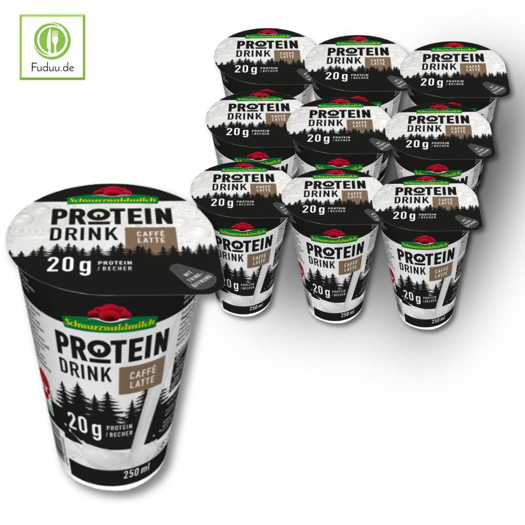 Schwarzwaldmilch - Protein Caffé Latte Drink 0,1% Fett, 10 x 250 ml Becher Schwarzwaldmilch - Protein Caffé Latte Drink 0,1% Fett, 10 x 250 ml Becher