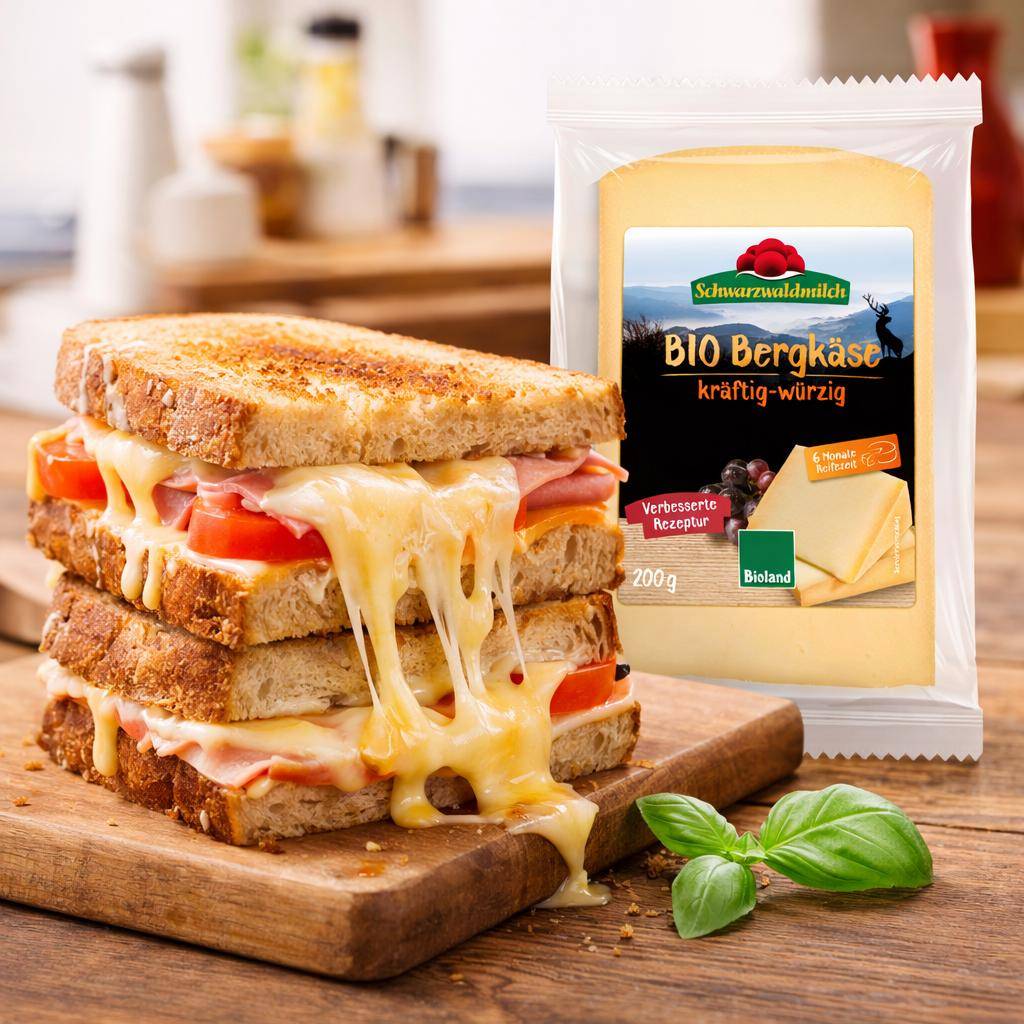 Schwarzwaldmilch - Bioland Bergkäse 45% Fett i.Tr. kräftig-würzig, 6 Monate gereift, 200 g Stück