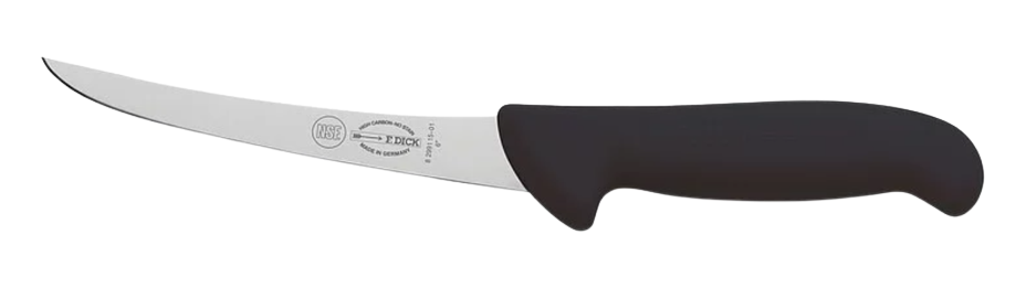 F. DICK - ErgoGrip Ausbeinmesser, geschweifte Klinge, steif, 15 cm, schwarz, 8299115-01 F. DICK - ErgoGrip Ausbeinmesser, geschweifte Klinge, steif, 15 cm, schwarz, 8299115-01