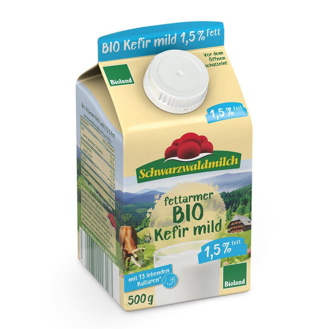Schwarzwaldmilch - Bio fettarmer Kefir mild, 1,5%, 10 x 0,5 Liter