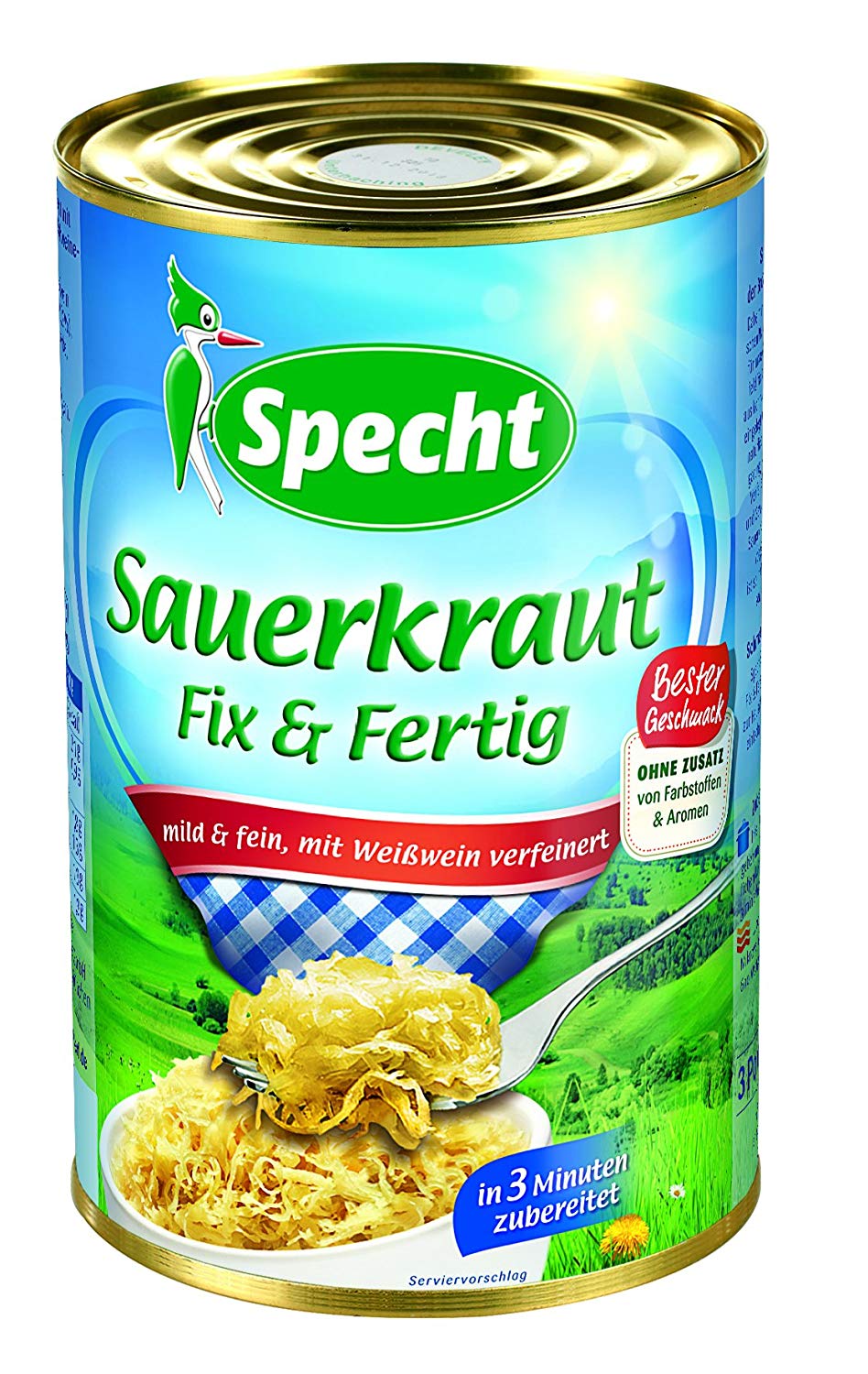 Specht - Sauerkraut fix und fertig, 12 x 400 g Dose Specht - Sauerkraut fix und fertig, 12 x 400 g Dose