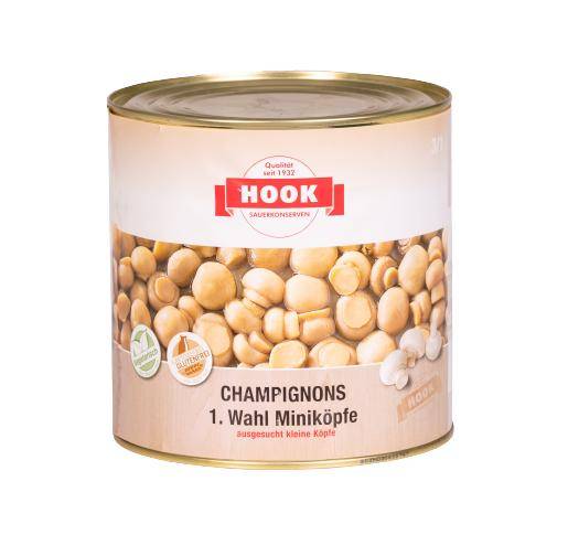 Hook - Champignons 1. Wahl Miniköpfe, 1380 g Dose