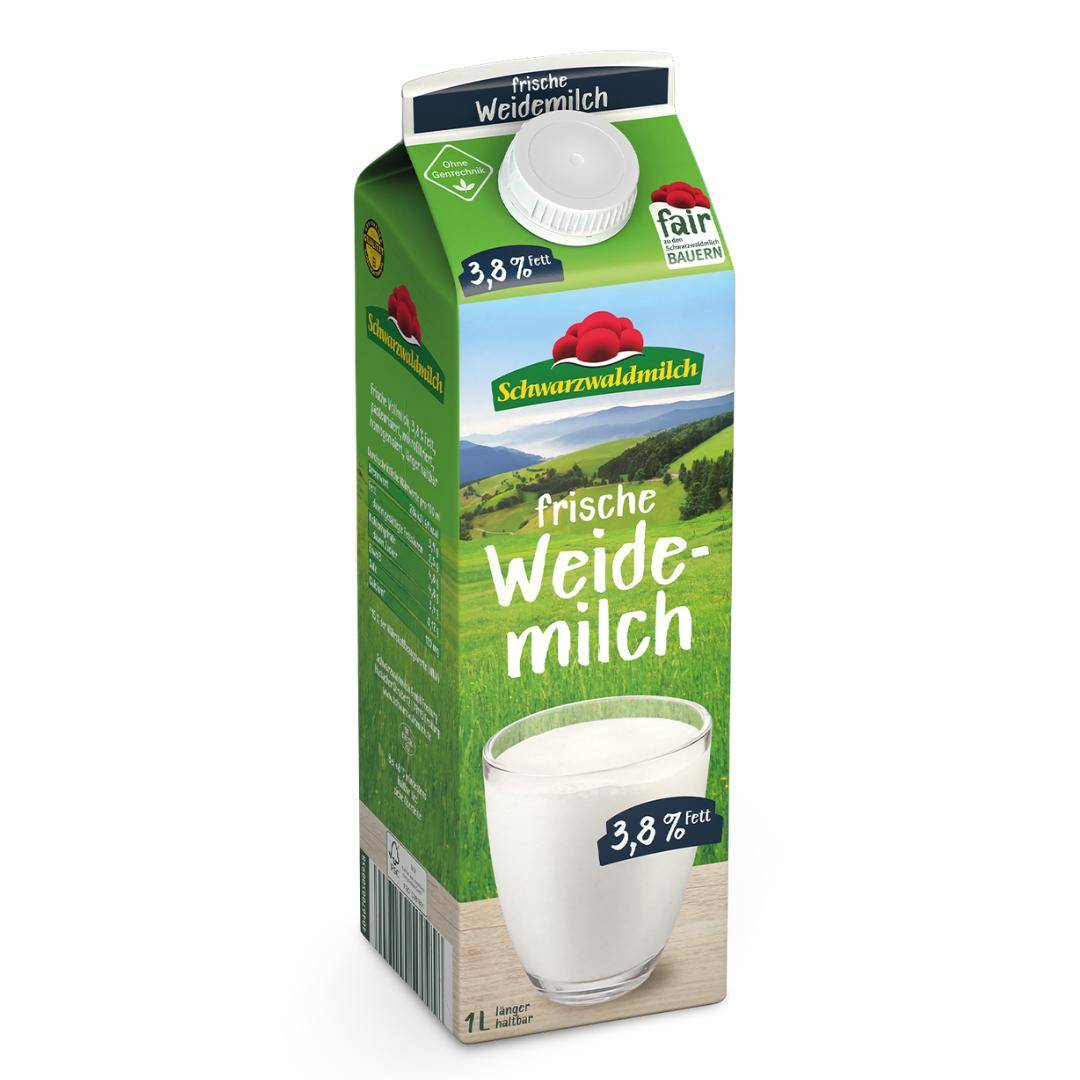 Schwarzwaldmilch - frische Weidemilch 3,8%, 10 x 1 Liter