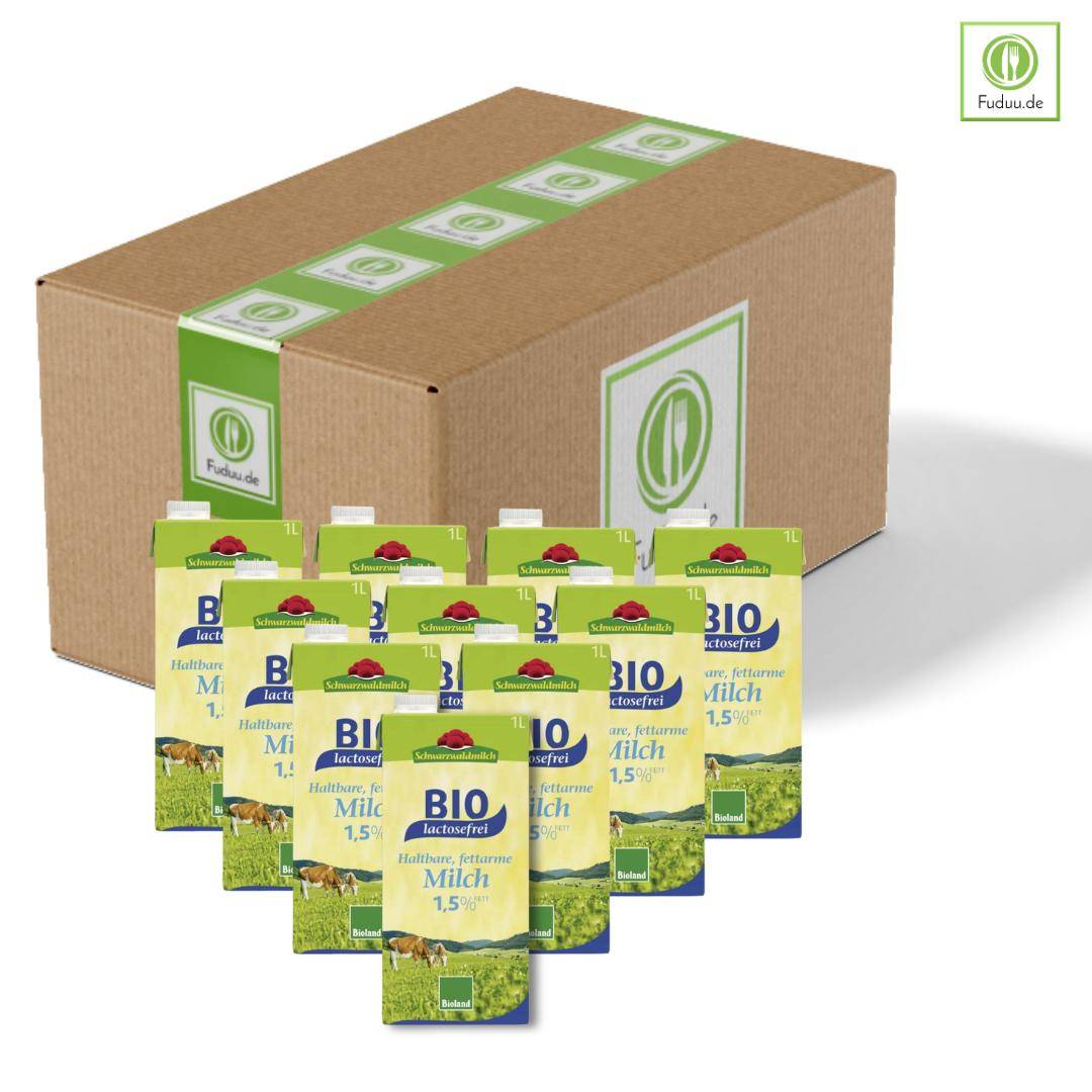 Schwarzwaldmilch Bioland - H-Milch 1,5%, fettarm, lactosefrei, 12 x 1 Liter