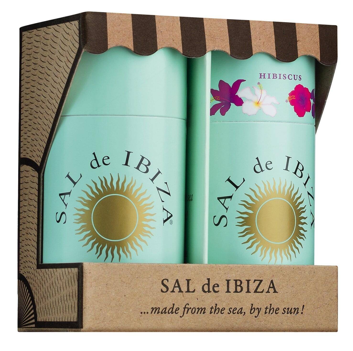 Sal de Ibiza - Granito Strandkorb-Duo Meersalz Pur & Meersalz mit Hibiskus