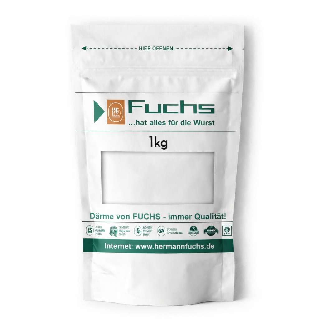 Fuchs - Nitritsalz / Pökelsalz, 0,8%-0,9%, 1 kg Beutel Fuchs - Nitritsalz / Pökelsalz, 0,8%-0,9%, 1 kg Beutel
