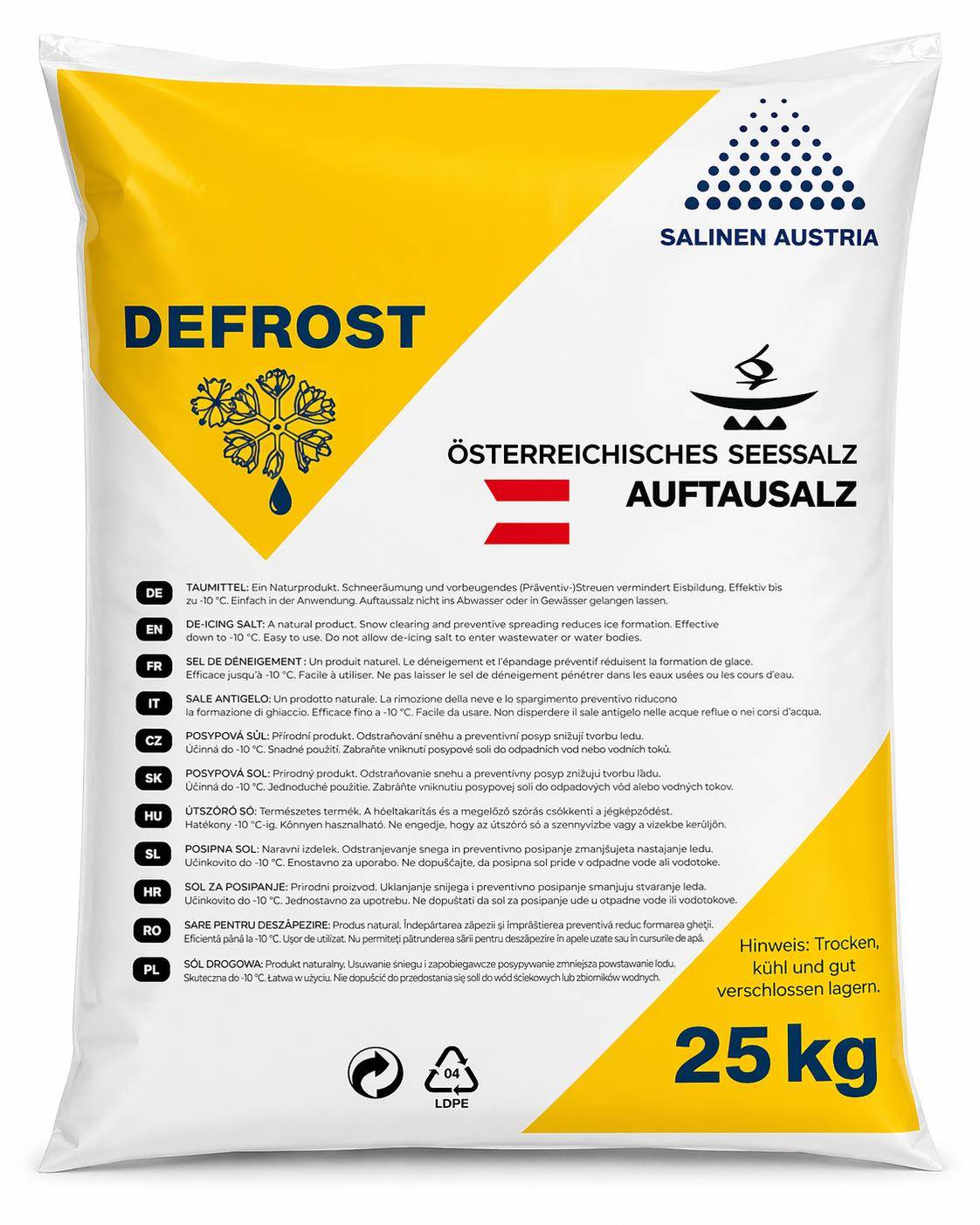 DEFROST - Auftausalz, Streusalz, 25 kg Sack