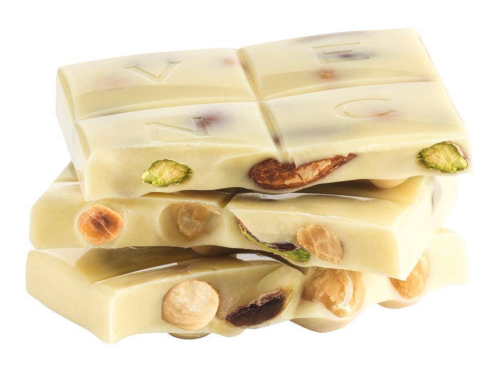 Venchi - Weiße Schokolade mit gesalzenen Nüssen, 95 g Tafel