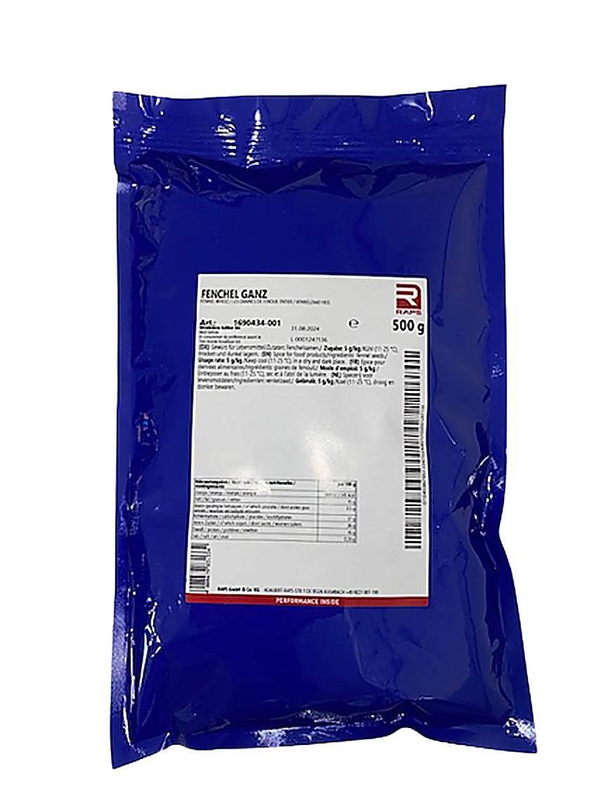 Raps - Fenchelsamen ganz, 500 g Beutel Raps - Fenchelsamen ganz, 500 g Beutel