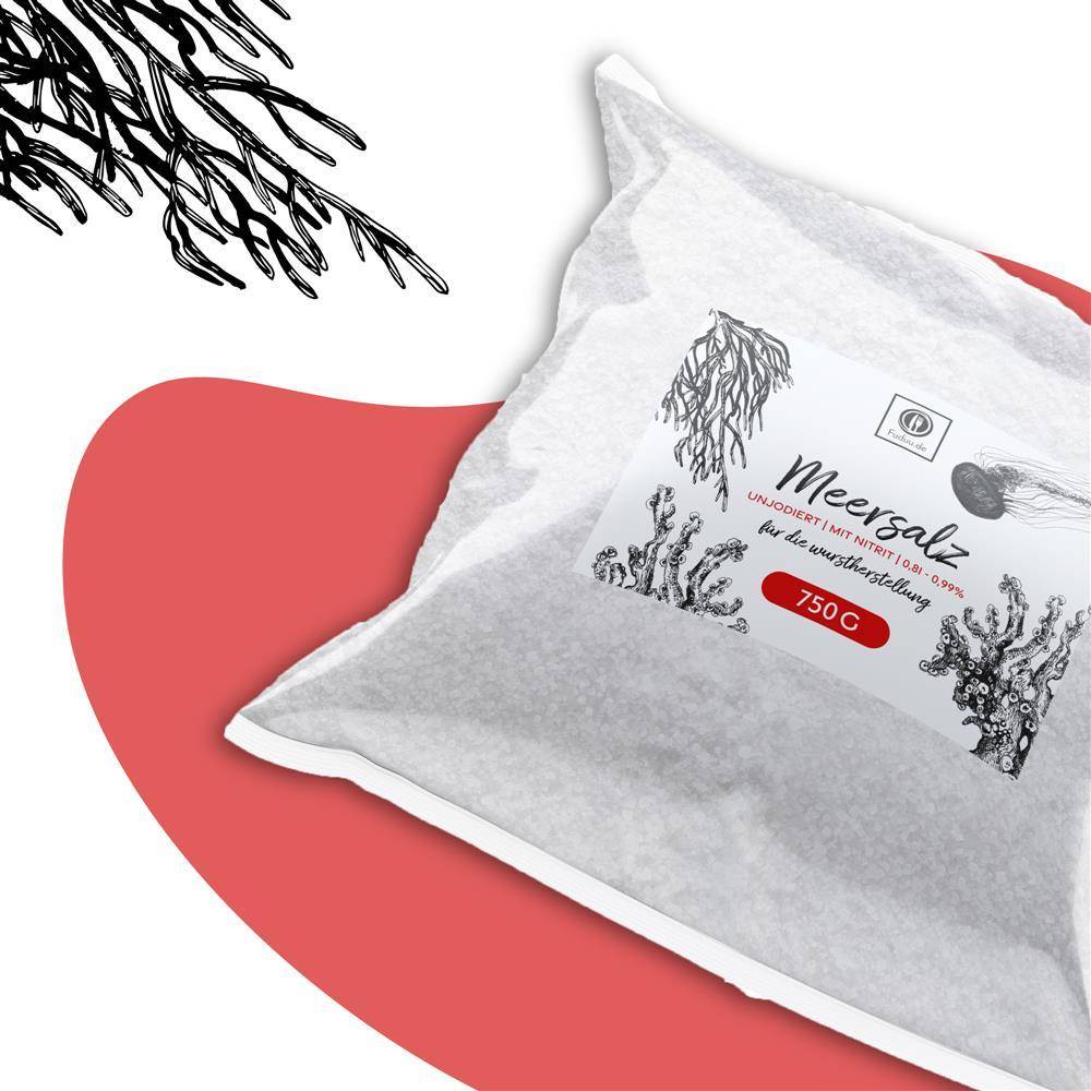 Fuduu.de - Nitritsalz / Pökelsalz mit Meersalz, 0,9%, 750 g Beutel Fuduu.de - Nitritsalz / Pökelsalz mit Meersalz, 0,9%, 750 g Beutel