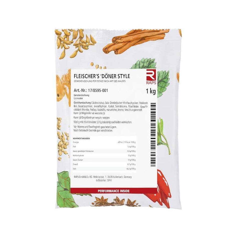 Raps - Fleischer´S "Döner Style Würzung, 1 kg Beutel