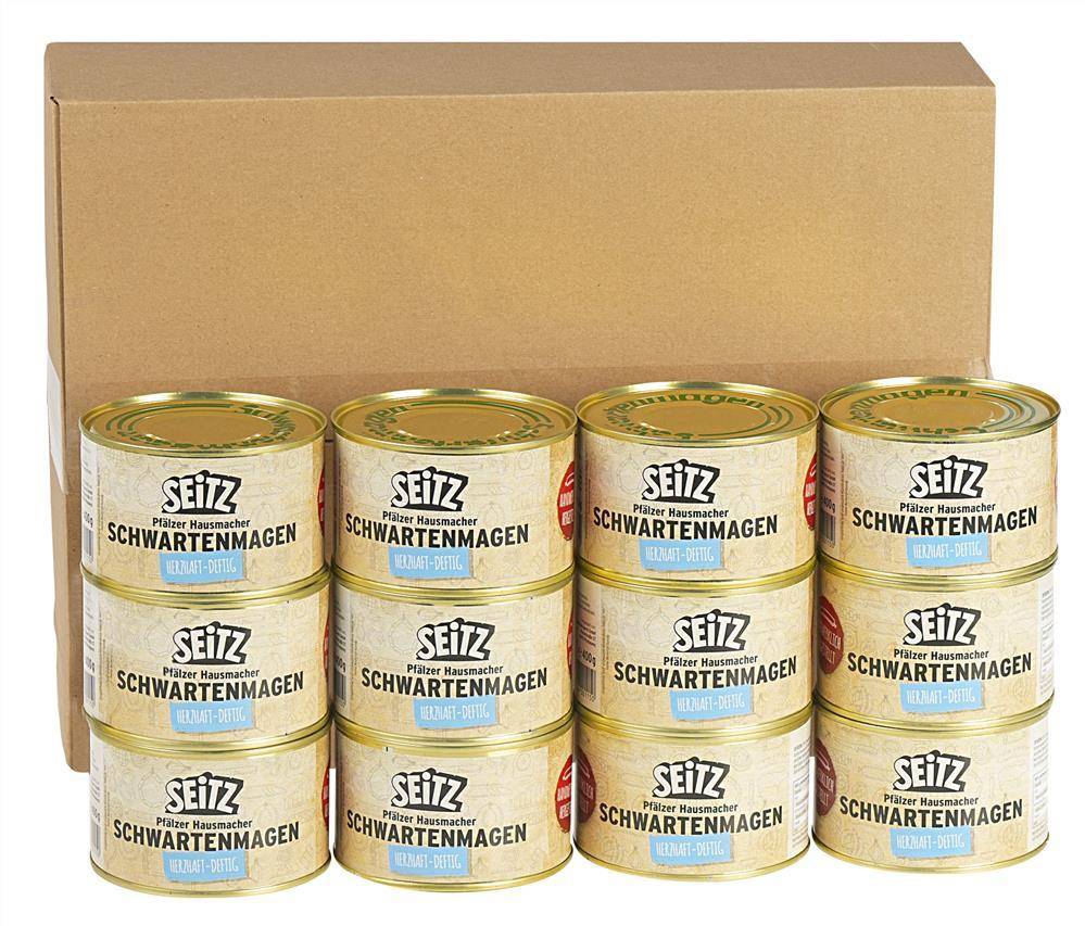Seitz - Vollkonserven Schwartenmagen, 12 x 400 g Dose