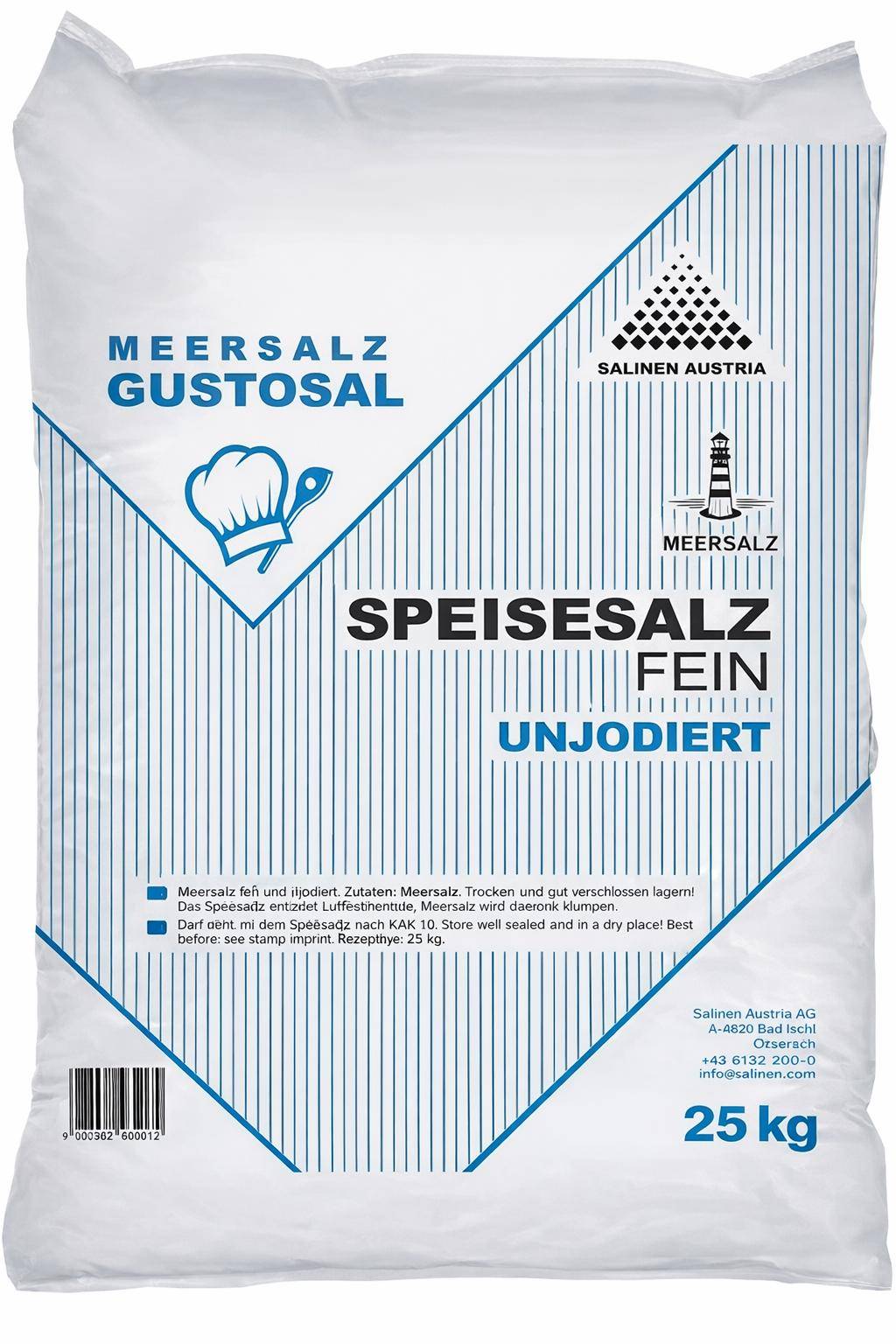 Gustosal - Meersalz fein, 0-1 mm, 25 kg Sack Gustosal - Meersalz fein, 0-1 mm, 25 kg Sack