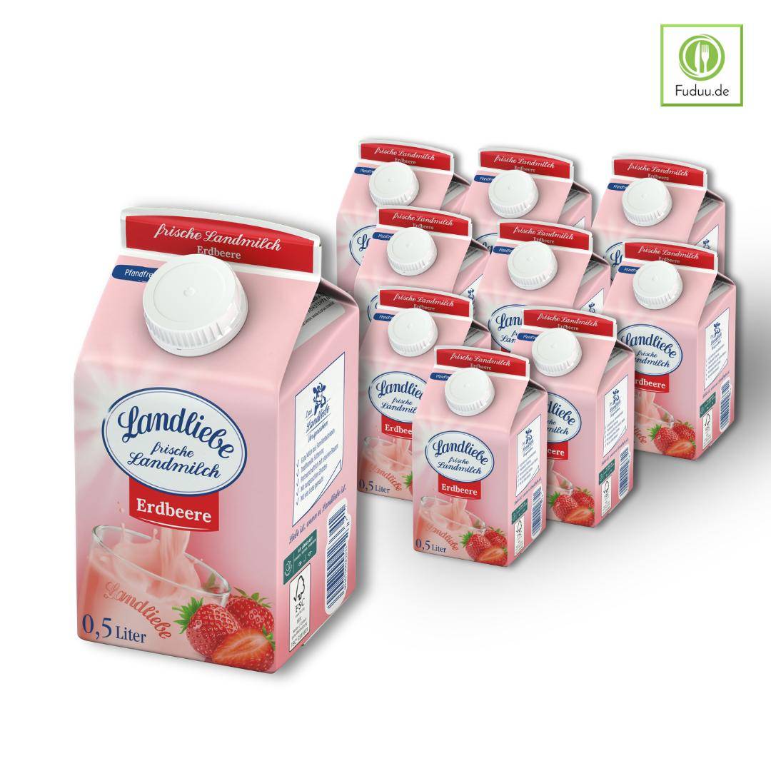 Landliebe - Frische Landmilch Erdbeere 1,5%, 10 x 500 ml Landliebe - Frische Landmilch Erdbeere 1,5%, 10 x 500 ml
