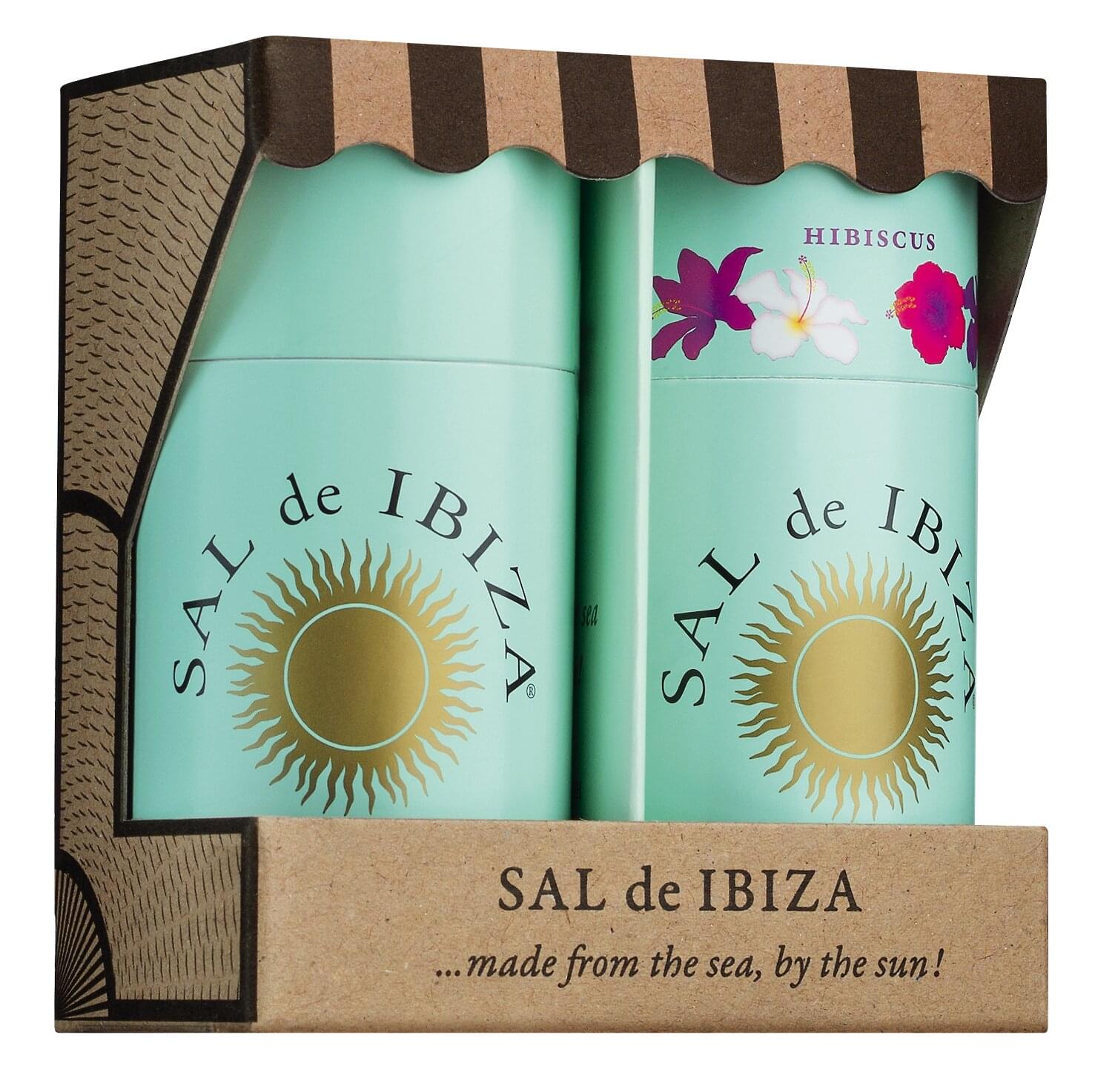 Sal de Ibiza - Granito Strandkorb-Duo Meersalz Pur & Meersalz mit Hibiskus Sal de Ibiza - Granito Strandkorb-Duo Meersalz Pur & Meersalz mit Hibiskus