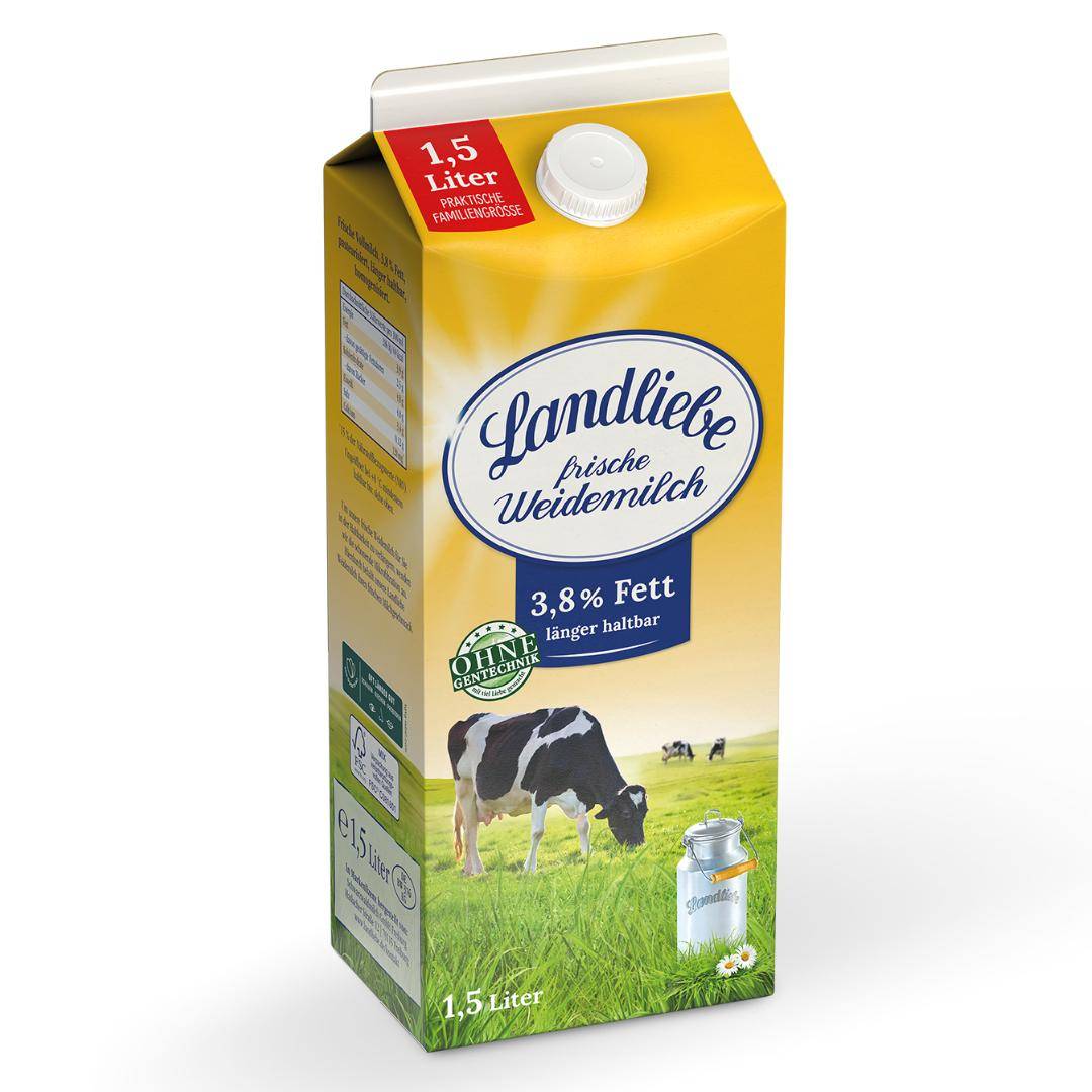 Landliebe - frische Weidemilch 3,8%, 8 x 1,5 Liter Landliebe - frische Weidemilch 3,8%, 8 x 1,5 Liter