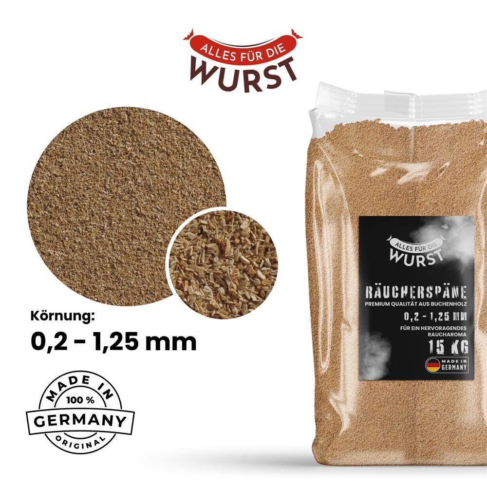 Alles für die Wurst - Räuchermehl Buche 5/10, fein, 15 kg Sack Alles für die Wurst - Räuchermehl Buche 5/10, fein, 15 kg Sack
