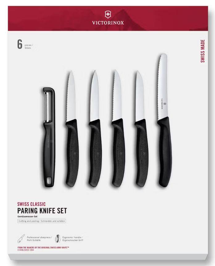 Victorinox - Küchenmesser Set 6-tlg., schwarz, 6.7113.61G