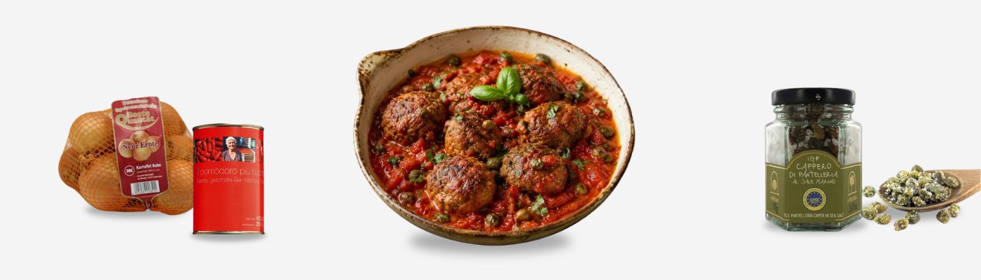 Mediterrane Hackbällchen in Tomatensauce mit Kapern