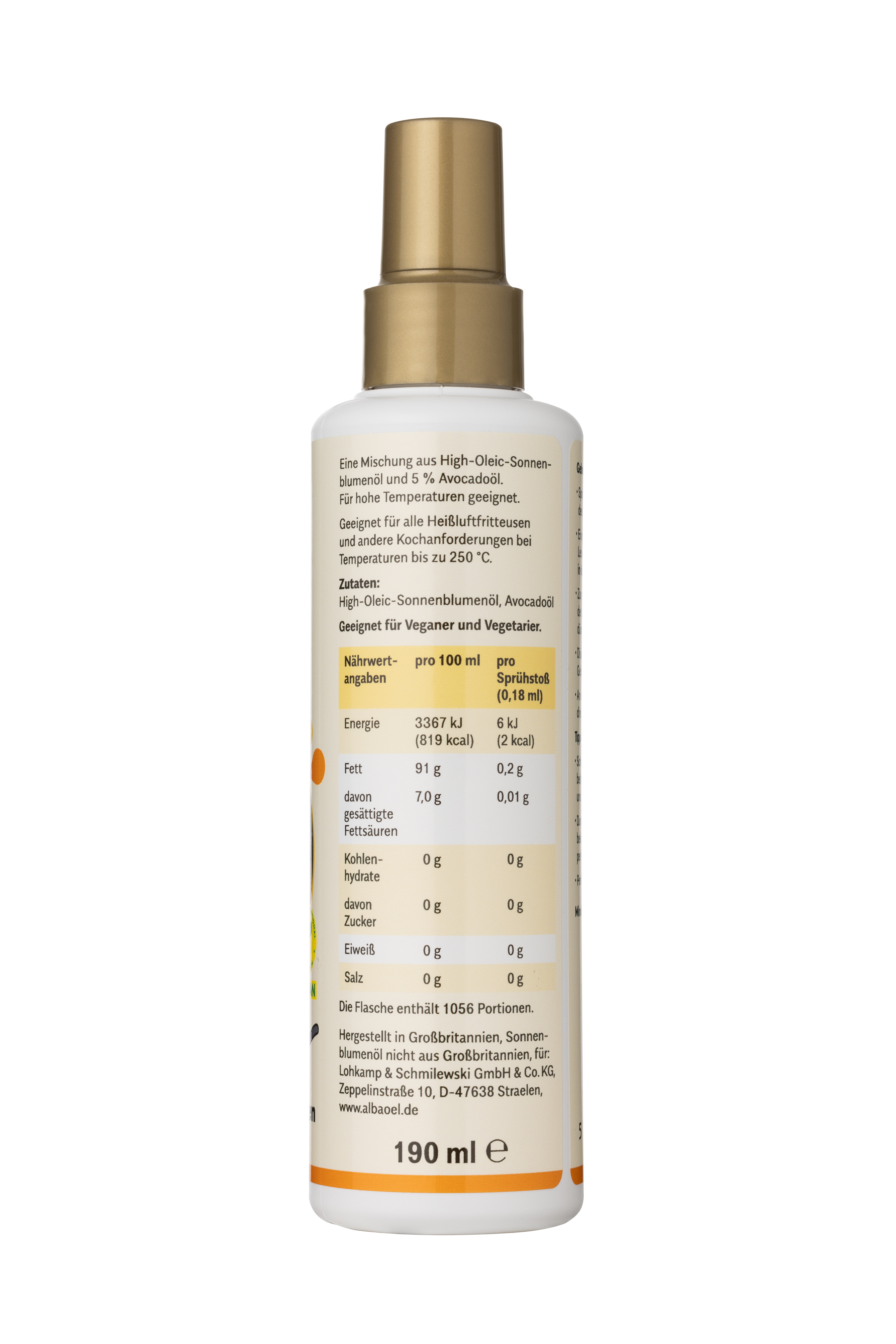 Albaöl - Air Fryer Spray, 190 ml Flasche Albaöl - Air Fryer Spray, 190 ml Flasche