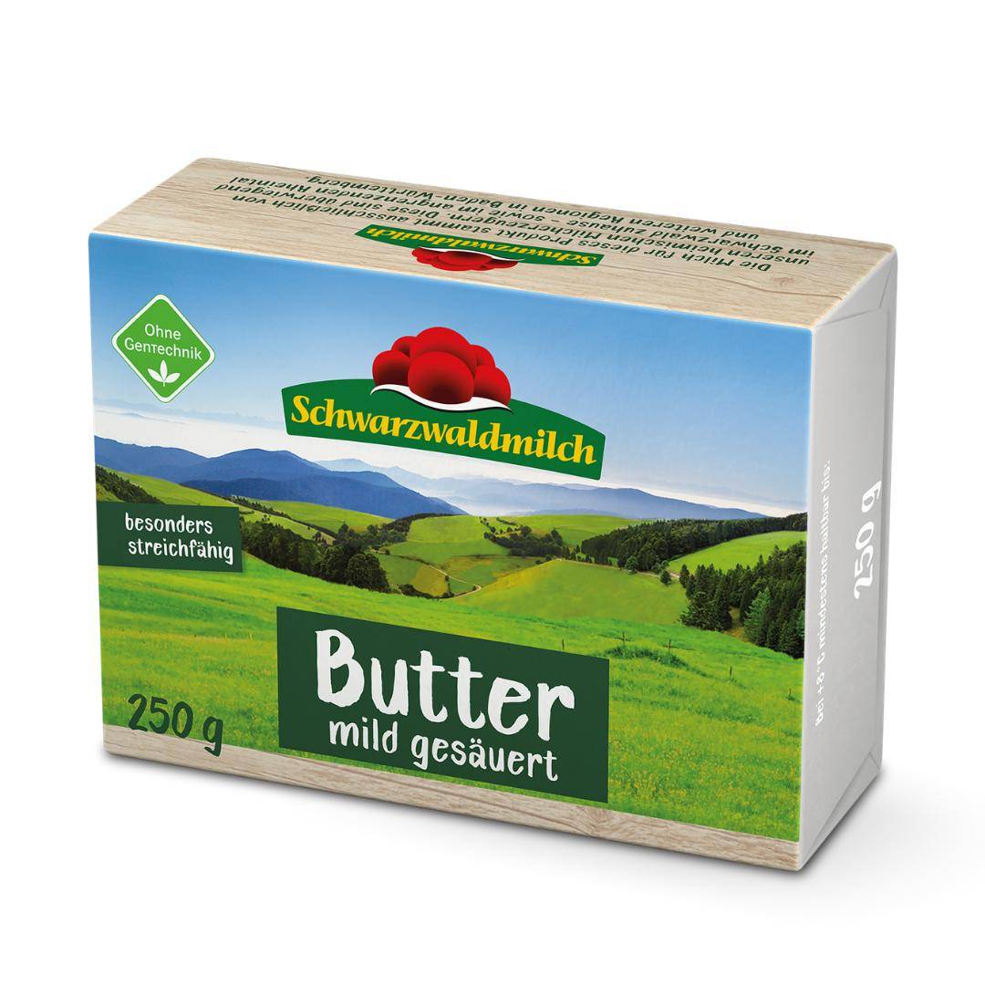 Schwarzwaldmilch - Butter mild gesäuert, 250 g Packung Schwarzwaldmilch - Butter mild gesäuert, 250 g Packung