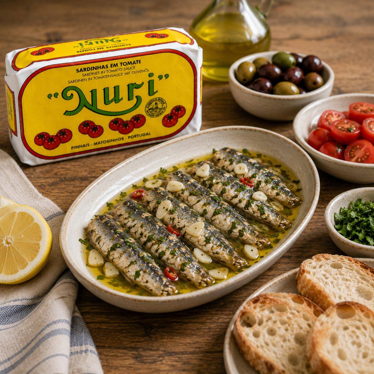 Nuri - Sardinen in pikanter Tomatensauce, 125 g Dose