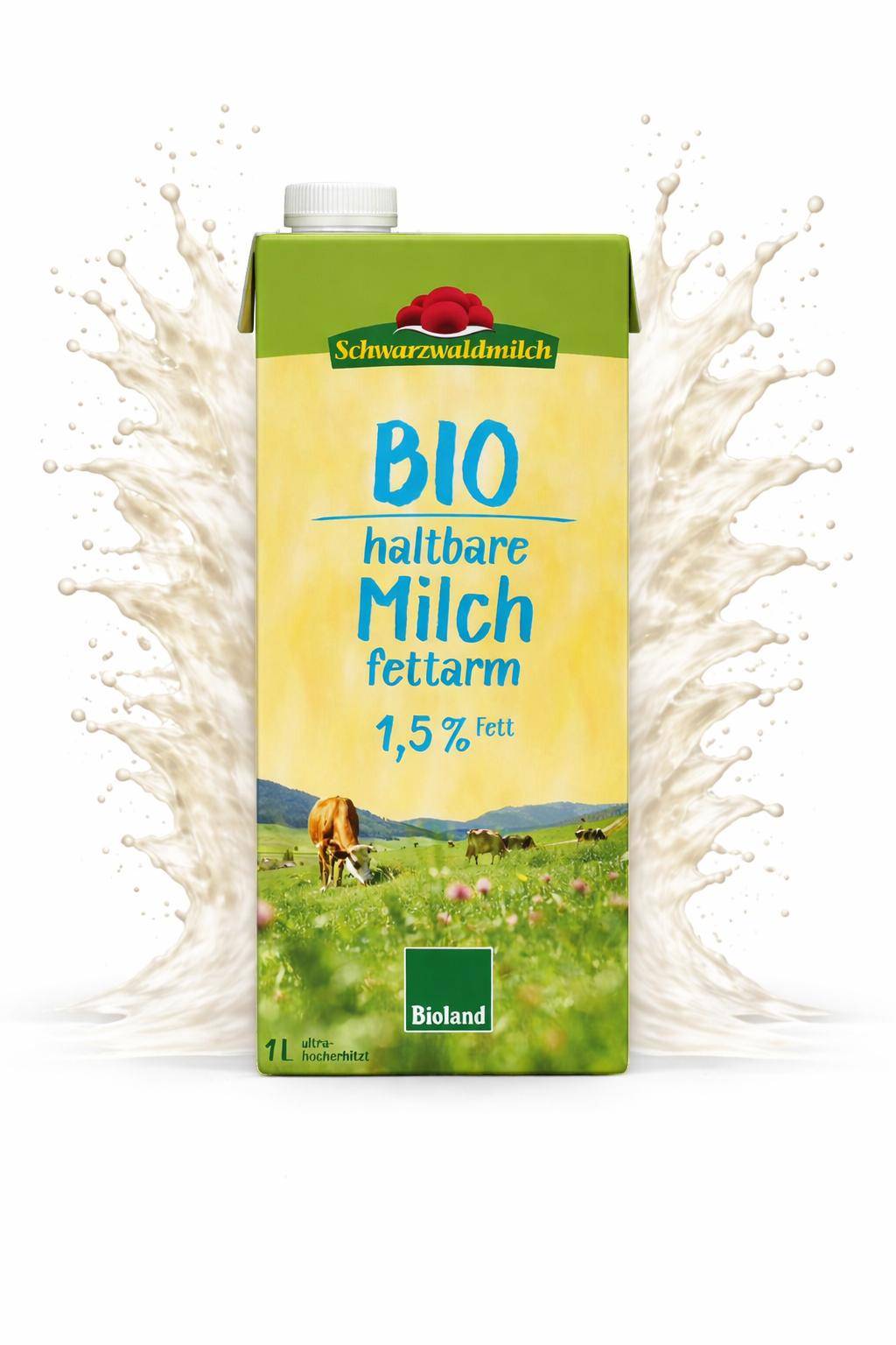 Schwarzwaldmilch Bioland - H-Milch 1,5%, fettarm, 12 x 1 Liter