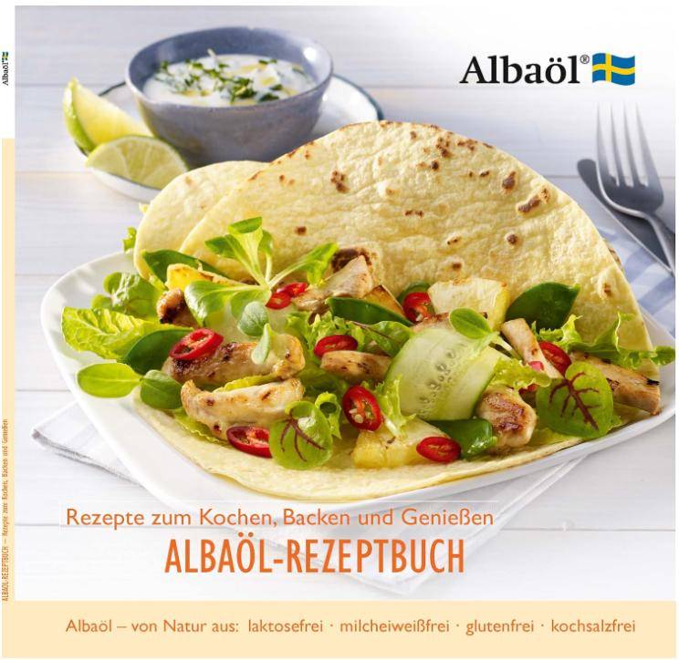 Albaöl - Rezeptbuch "Rezepte zum Kochen, Backen und Genießen"  + Air Fryer Spray, 190 ml Flasche