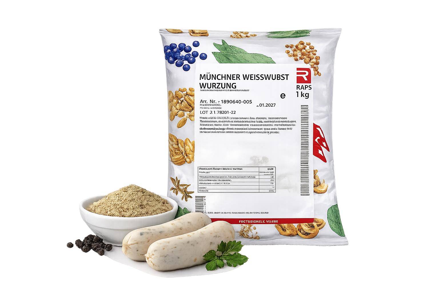 Raps - Münchner Weißwurst-Würzung, 1 kg Beutel