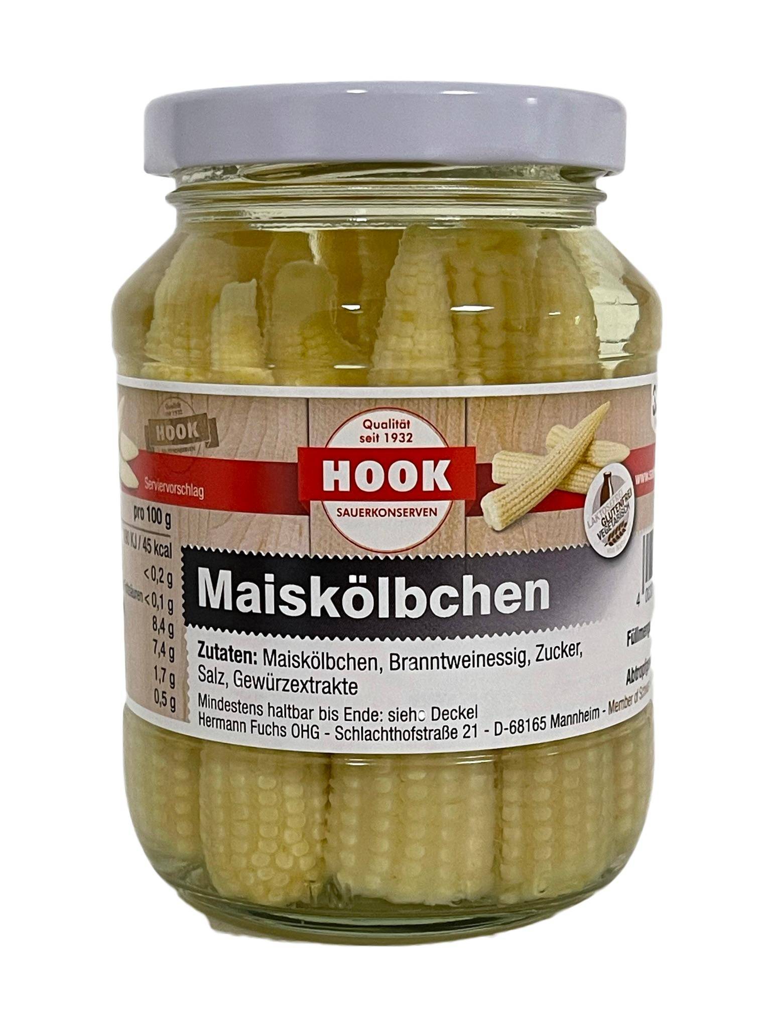 Hook - Maiskölbchen, 6 x 190 g Glas Hook - Maiskölbchen, 6 x 190 g Glas