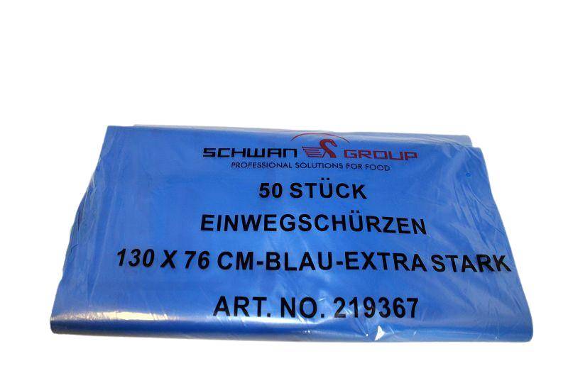 Schwan Group - Einweg-Plastikschürzen, stabil, 50 Sück.130 x 76 cm, 60 my