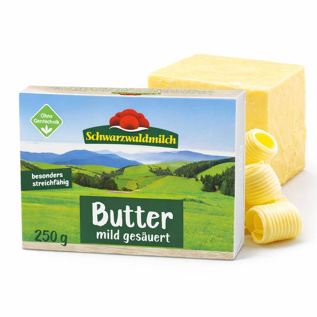 Schwarzwaldmilch - Butter mild gesäuert, 250 g Packung Schwarzwaldmilch - Butter mild gesäuert, 250 g Packung