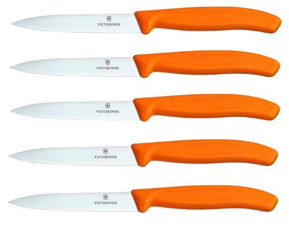 Victorinox - Küchen- Gemüsemesser-Set, orange, 5 Stück, 6.7706.L