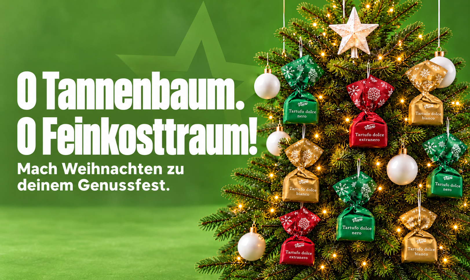 Festlicher Tannenbaum mit Viani Tartufi