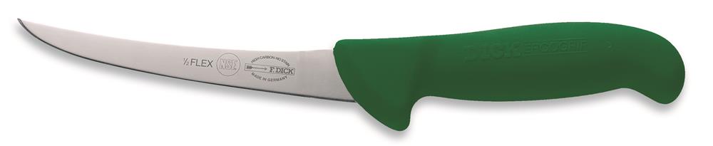 F. DICK - ErgoGrip Ausbeinmesser, geschweifte Klinge, semi-flexibel, 13 cm, grün, 8298213-14