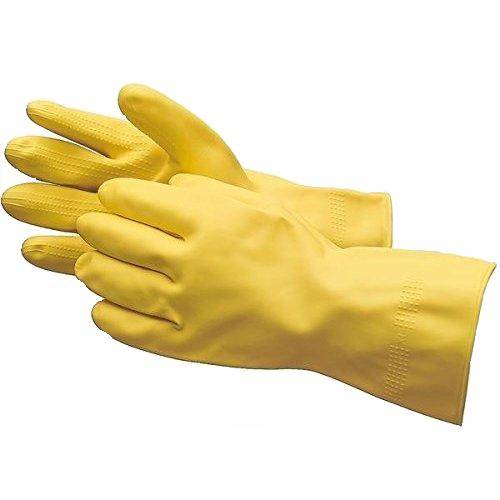 Marigold - Naturgummilatex Handschuh, Suregrip, Chemikalien- und Flüssigkeitsschutz G04Y, Farbe: gelb, Größe: 9,5, 1 Paar