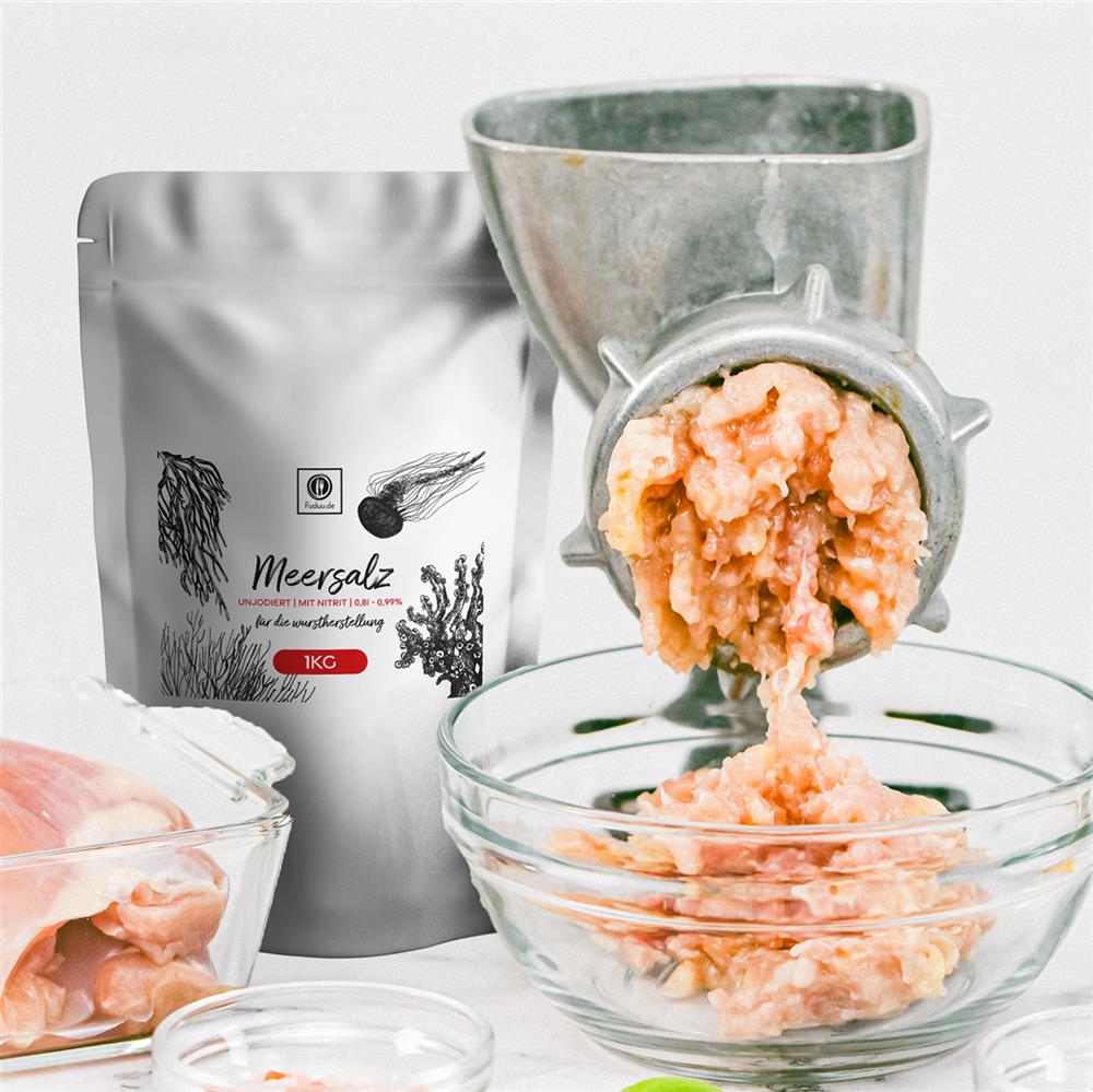 Fuduu.de - Nitritsalz / Pökelsalz mit Meersalz, 0,9%, 1 kg Beutel Fuduu.de - Nitritsalz / Pökelsalz mit Meersalz, 0,9%, 1 kg Beutel