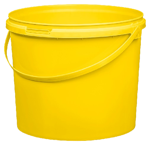 Kunststoff Eimer farbig, 5,5  ltr., mit Deckel, gelb