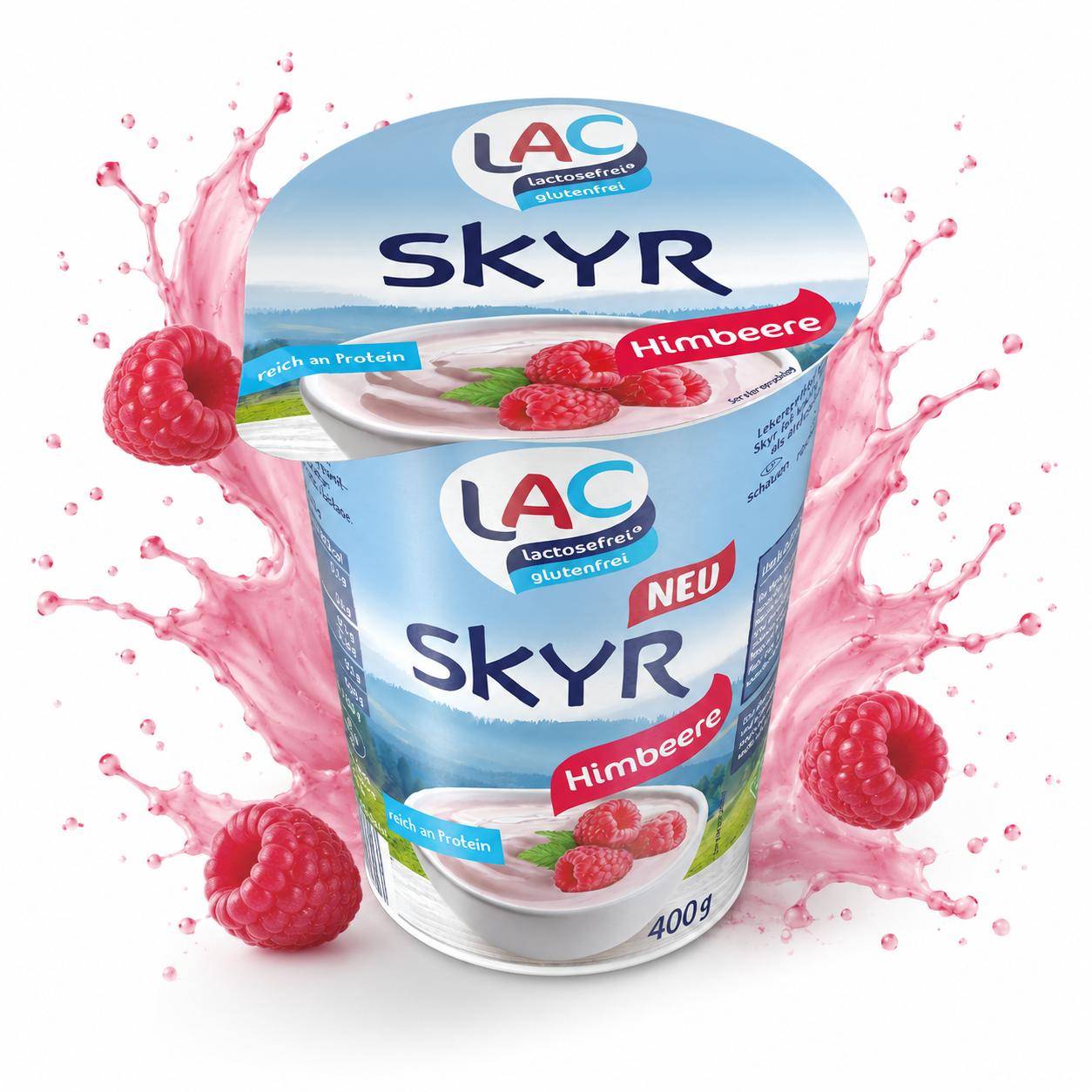 LAC - Skyr Himbeere, 0,2%, 8 x 400 g Becher